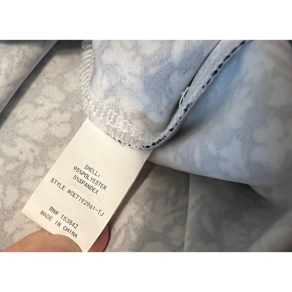 Melloday Top Women's Size S Black Floral Blouse w Pleated Short Sleeve - Picture 6 of 7